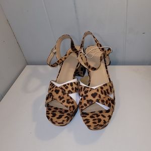 A NEW DAY ANIMAL PRINT GABRIELLA CHUNKY OPEN TOE HEELS SIZE 12 NWT